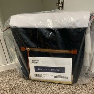 Dooney and Bourke Suede Large Sac Navy NEW with tags